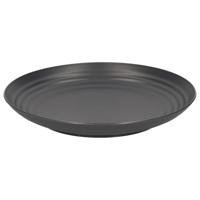 Plasticforte Rond bord/camping bord - D25 cm - zwart - kunststof - onbreekbaar - servies