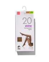 HEMA 4-pak Pantys Glans Transparant 20 Denier Beige (beige)