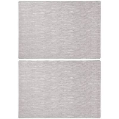 Rechthoekige placemats zilver 43 x 30 cm leder look