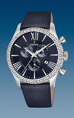 Horlogeband Festina F16590-9 Leder Blauw 21mm
