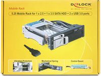 DeLOCK 47209 drive bay panel 13,3 cm (5.25") I/O ports paneel Zwart - thumbnail