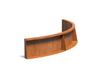 Keerwand cortenstaal binnenbocht 150x150x30cm.