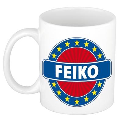 Feiko voornaam koffiemok - beker - wit/blauw - 300 ml - Cadeau - Heren - Collega - Vaderdag Feiko voornaam koffiemok - beker - wit/blauw - 300 ml - Cadeau - Heren - Collega - Vaderdag