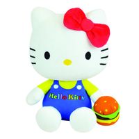 Jemini knuffel Hello Kitty Retro 20 cm pluche wit/blauw - thumbnail