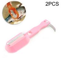 2 PC's essentiële vis schraper vis Keukenweegschaal schaven mes met Cover (roze) 2 PC's essentiële vis schraper vis Keukenweegschaal schaven mes met Cover (roze)