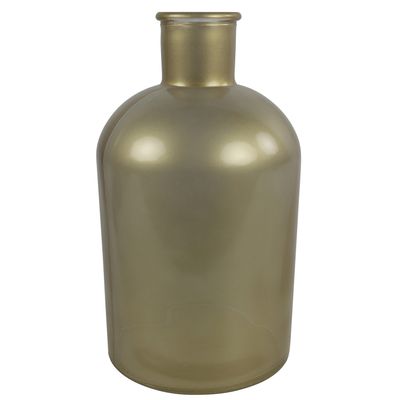 Countryfield Vaas - mat goud - glas - Apotheker fles vorm - D17 x H31 cm