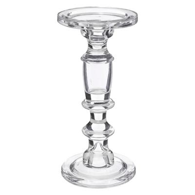 Atmosphera kaarsen kandelaar Decoglass - voor stompkaarsen - glas - transparant - 11 x 24 cm