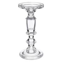 Atmosphera kaarsen kandelaar Decoglass - voor stompkaarsen - glas - transparant - 11 x 24 cm Atmosphera kaarsen kandelaar Decoglass - voor stompkaarsen - glas - transparant - 11 x 24 cm