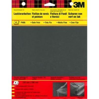 3M™ Schuurpapier wet-or-dry - pak à 4 vellen - zwart - P400
