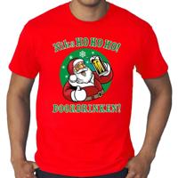 Foute Kersttrui t-shirts - Grote maten - kerstman - niks HO HO HO - doordrinken - rood - heren