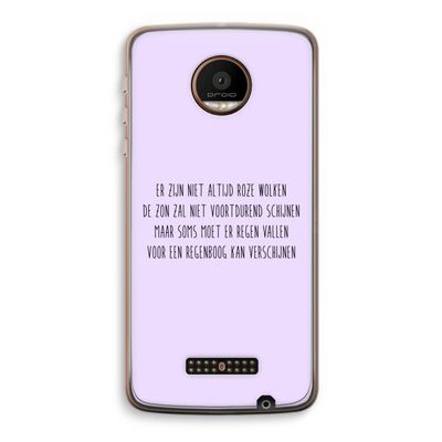 Regenboog: Motorola Moto Z Force Transparant Hoesje