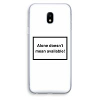 Alone: Samsung Galaxy J3 (2017) Transparant Hoesje Alone: Samsung Galaxy J3 (2017) Transparant Hoesje