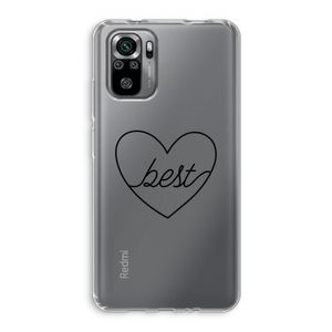 Best heart black: Xiaomi Redmi Note 10S Transparant Hoesje