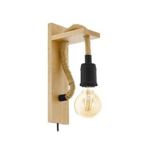 EGLO Rampside Wandlamp - 1 lichts - E27 - Zwart - Bruin