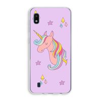 Roze eenhoorn: Samsung Galaxy A10 Transparant Hoesje