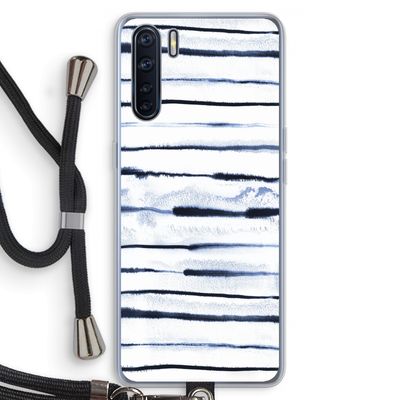 Ink Stripes: Oppo A91 Transparant Hoesje met koord