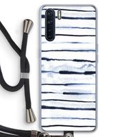 Ink Stripes: Oppo A91 Transparant Hoesje met koord