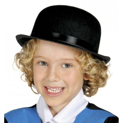 Zwarte bolhoed voor kinderen - verkleed hoeden - carnaval