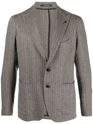 Tagliatore blazer boutonné à motif de chevrons - Tons neutres