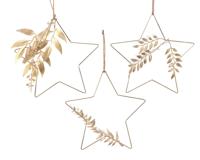 Kersthanger ijzer ster d25h0.5cm goud a3 KSD - Ksd