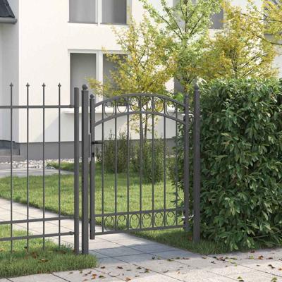 Hekpoort met slot Grijs 150 x 100 cm Poedergecoat staal