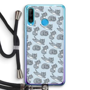 Poezen: Huawei P30 Lite Transparant Hoesje met koord