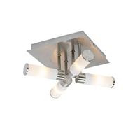 QAZQA Moderne badkamer plafondlamp staal 4-lichts IP44 - Bath