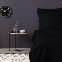 Completo letto - 1 copripiumino 220 x 240 cm + 2 federe 60 x 60 cm - 100% raso di cotone - Nero