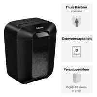 Fellowes Powershred LX45 papiervernietiger Kruisversnippering Zwart - thumbnail