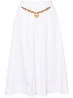 Moschino heart-charm ruched midi skirt - Blanc - thumbnail