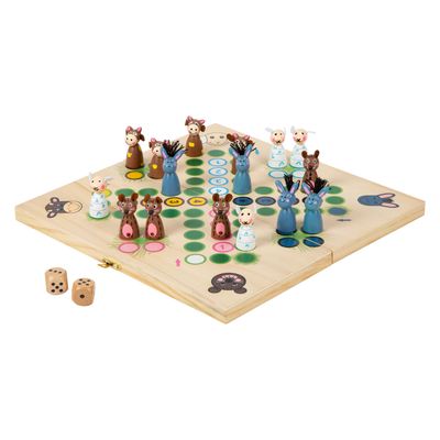 Small Foot houten ludospel boerderijdieren