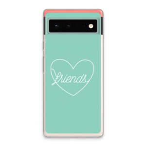 Friends heart pastel: Google Pixel 6 Transparant Hoesje