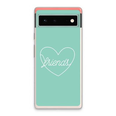Friends heart pastel: Google Pixel 6 Transparant Hoesje