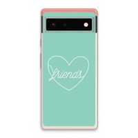 Friends heart pastel: Google Pixel 6 Transparant Hoesje