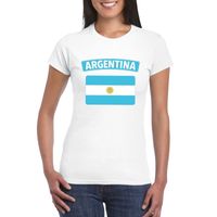 T-shirt met Argentijnse vlag wit dames - thumbnail