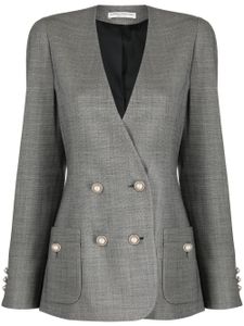 Alessandra Rich blazer croisé à design sans col - Gris