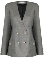 Alessandra Rich blazer croisé à design sans col - Gris