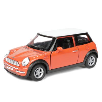Welly Speelgoed Mini Cooper auto - oranje - die-cast metaal - 11 cm - modelauto