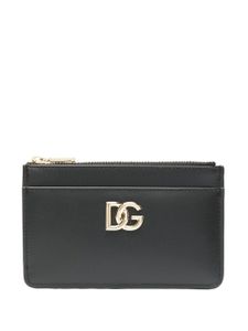 Dolce & Gabbana porte-cartes en cuir à logo DG - Noir