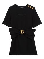 Balmain Kids robe à plaque logo - Noir