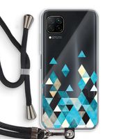Gekleurde driehoekjes blauw: Huawei P40 Lite Transparant Hoesje met koord