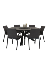 Perth tuintafel 150 rond antraciet met Tuinstoel Fubar