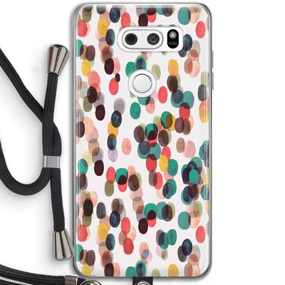 Tropical Dots: LG V30 Transparant Hoesje met koord