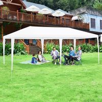 Tuinpaviljoen Feesttent met 4 Uitneembare Zijwanden Paviljoen Biertent UV-Bescherming Tuintent 3 x 6m Wit