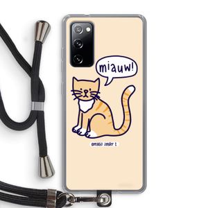 Miauw: Samsung Galaxy S20 FE / S20 FE 5G Transparant Hoesje met koord