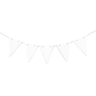 10x stuks DIY papieren witte vlaggenlijn vlaggetjes 10 stuks