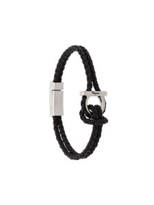 Ferragamo bracelet Gancini à design tressé - Noir