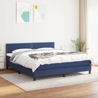 Boxspring met matras stof blauw 180x200 cm