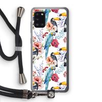 Bloemen tukan: Samsung Galaxy A31 Transparant Hoesje met koord