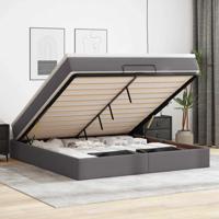 Ottoman bed met matras 160x200cm kunstleer grijs